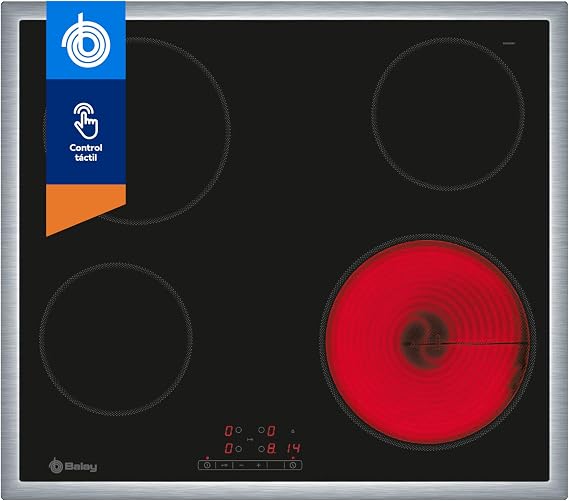 Balay 3EB720XR - 4-Zone Ceramic Hob, 1200 W, Glass and Ceramic, Black, 48 x 583 x 513 mm