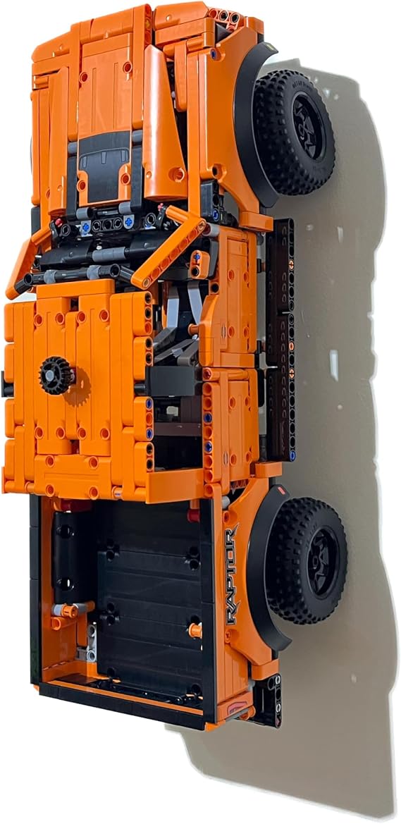 3Dudes & Dad Wall Mount Display Bracket compatible with LEGO® Technic Ford F-150 Raptor - Custom Designed Storage Hook for Set 42126 - 3D Printed Plastic - Supplied With Mounting Hardware