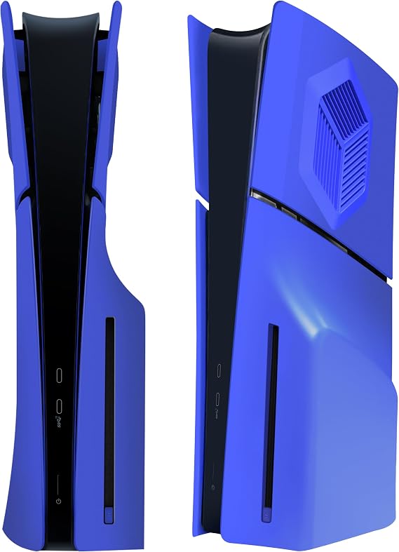 Faceplates for PS5 Slim Accessories with Cooling Vents, Joso Replacement Case Cover for PS5 Slim Disc Edition 4 Cover Plates, Anti-Scratch Dustproof Skin ABS Plates Blue