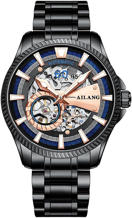 Men's Automatic Watch Skeleton Mechanical Ailang Series Male Wristwatch