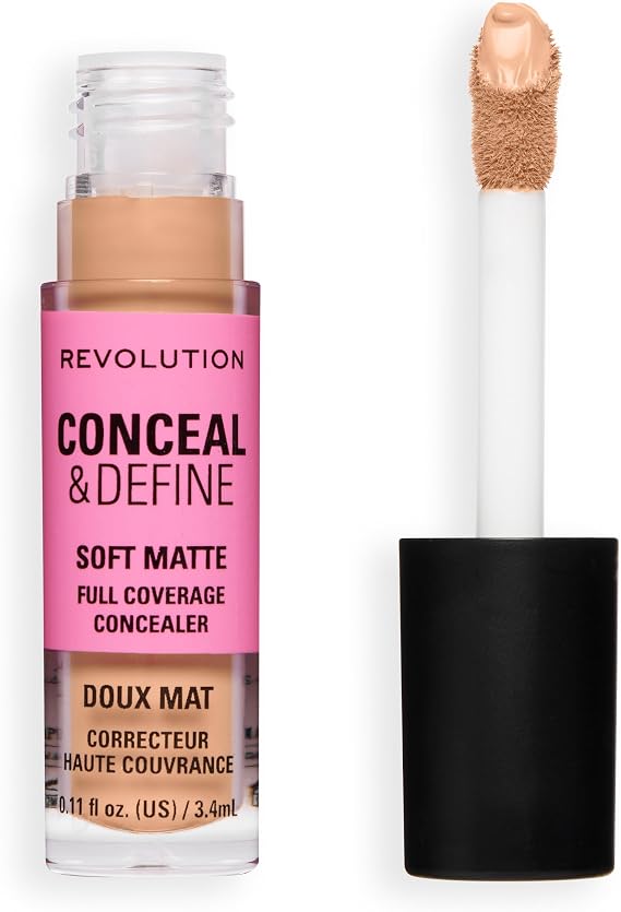 Revolution Conceal & Define Full Coverage Concealer, C8C Medium or Tan