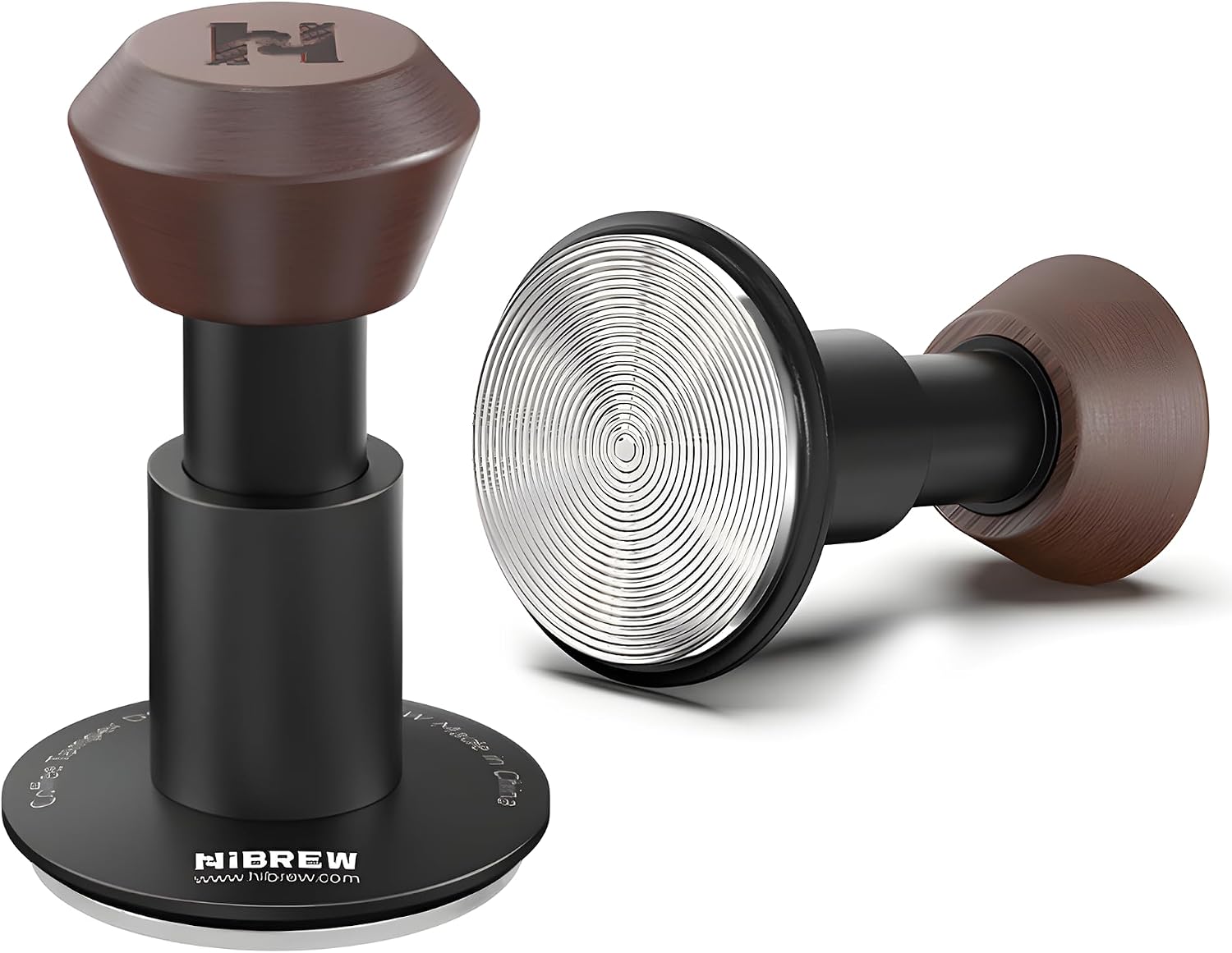 HiBREW 58mm Professional Espresso Tamper with Calibrated Spring, Self-Leveling, Anodized Aluminum & Stainless Steel Base for H10A