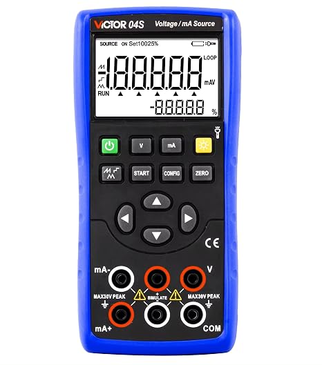 Multi-Function Calibration 04+ Temperature Calibrator Voltage/mA Source Multi-Function Input and Source Calibrator Large LCD Display with 0.05% Accuracy RUOSHUI 04S