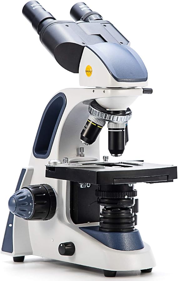 SWIFT SW380B 40X-2000X magnification boiling pot binocular lab microscope for research purposes with wide angle 10X and 25X eyepiece mechanical object table Abbe capacitor ultra precise focusing
