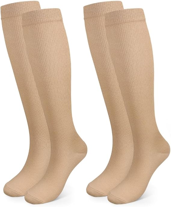 Compression Socks, (2/4/6/7 Pairs) for Men & Women 15-20 mmHg is Best for Athletics, Running, Flight Travel, Support