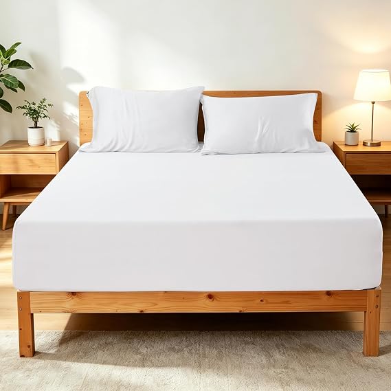 King Size Cooling Fitted Sheet Only, 100% Rayon Derived from Bamboo