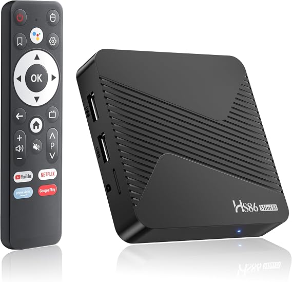 Smart TV Box Android 14.0 4K@60FPS 2026 Latest Android Box RK3528 RAM 2G ROM 16G WiFi6 Enternet 10/100M Bluetooth 5.0 USB 3.0 Supports 3D HD Internet TV Box HD Smart Media Streaming Clients HS86