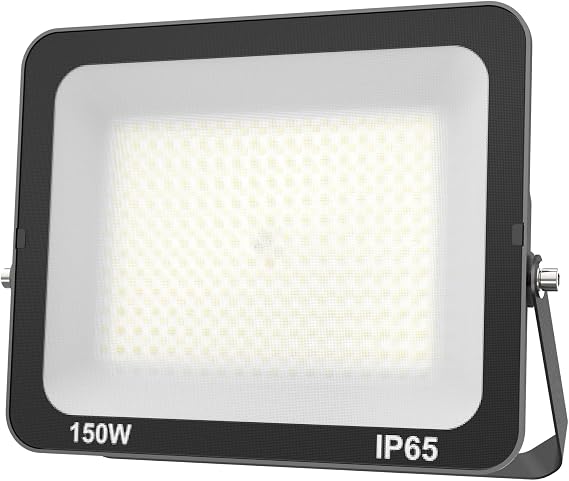 150W LED Floodlight Outdoor, LED Security Lights 6500K Daylight, IP66 Waterproof Super Bright LED Spot Lights with Wove Glass for Garden, Yard, Garages, Warehouse, Patio, Billboard [Energy Class F]