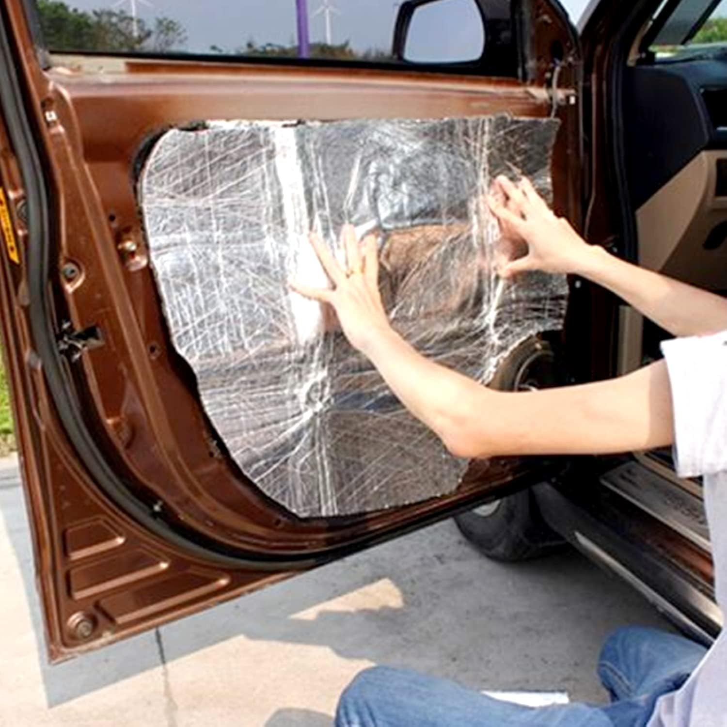 Tape House Aluminum Foil Adhesive Vehicle Auto Sound Thermal Insulation Material Elastomeric Rubber Insulation Sponge Insulation Foam Hood Insulation Caravan Thermal Insulation 9mm-10cmx5meter
