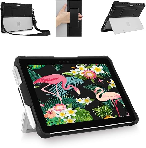Microsoft Surface Pro 7 Plus/Pro 7/Pro 6/Pro 5/Pro 4 için Kılıf, Surface Pro Kalem Tutuculu Koruyucu Kılıf + El Kayışı+Omuz Askısı Surface Pro 7 Plus/7/6/5/4 için Tip Kapak ile Uyumlu