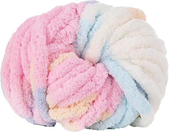 Chenille Chunky Yarn for Hand Knitting | Velvet Yarn for Knitting and Crocheting | Arm Knitting Yarn for Clothes, Blankets, Bags, Scarf