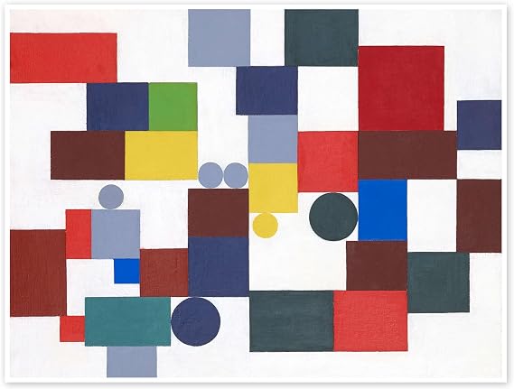 Posterlounge Composition with Tetragons, Rectangles and Circles Poster