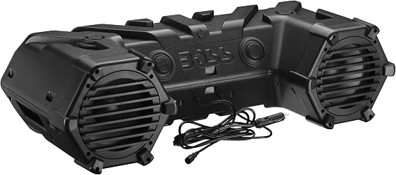 BOSS Audio ATVB95LED Bluetooth, Amplified, ATV/UTV Sound System, Weather-Proof Marine Grade, Bluetooth Remote, 12 Volt Application Friendly