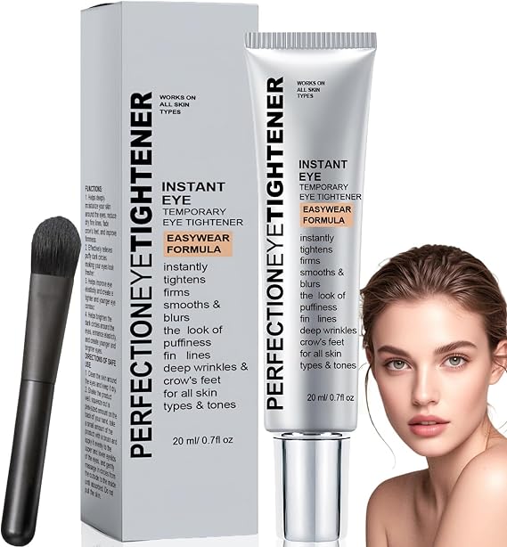 20ML Instant Perfection Eye Tightener With Brush,Eye Cream for Dark Circles & Puffy Eyes,Anti-Aging Eye Serum,Long-Lasting Eye Cream for Wrinkles,Mois/turising Treatm/ent E/ye Cr/eam for Ad/ults