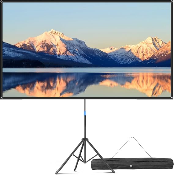 VISULAPEX 80" Projector Screen with Tripod,16:9 Portable Projection Screen,Ifor Home Theater Projector Cinema Screen Outdoor Indoor