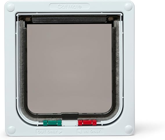 Cat Mate 4-Way-Locking Cat Flap for Small to Average-Sized Cats, White
