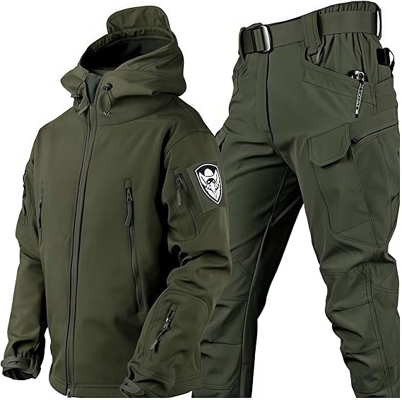 Tactical Waterproof Soft Shell Suit Set - Military Jacket and Pants Combat Uniform for Men