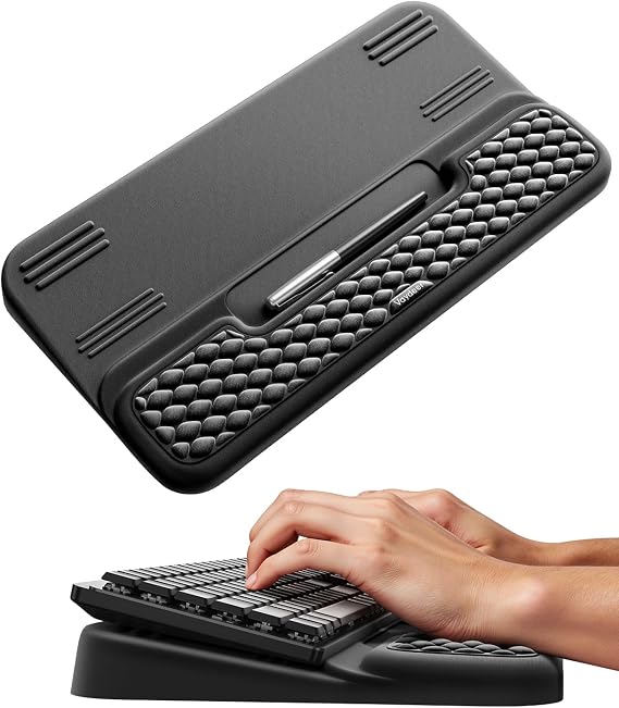 Vaydeer Keyboard Stand with Wrist Rest, Memory Foam, Black