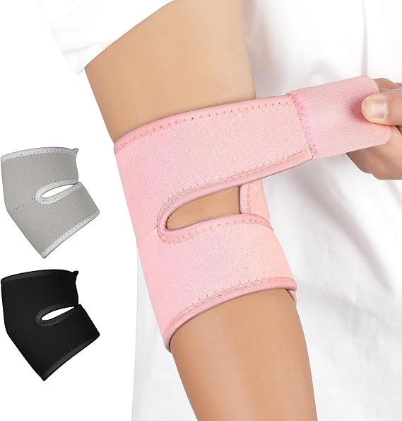 Elbow Support Brace, Adjustable Neoprene Support Sleeve for Men Women, Breathable Elbow Support Brace, Anti-Slip Elbow Brace Compression Support Sleeve for Tennis, Golf, Pickleball