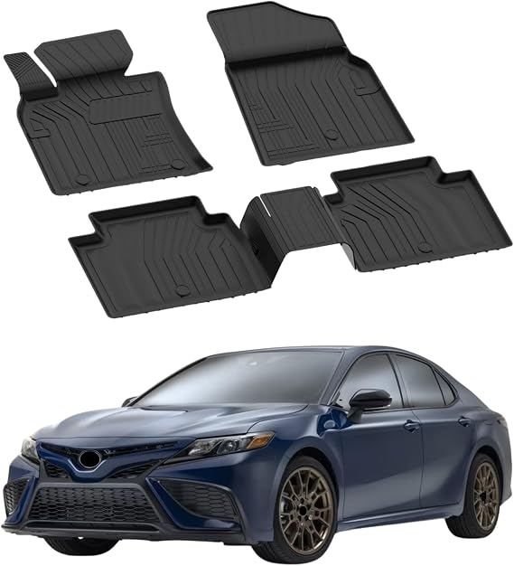 Toyota Camry 2017-2023 ile Uyumlu 4.5D Araç Paspası | Araç Özel Havuzlu Oto Paspası | Tam Uyum Yüksek Kenarlı Siyah Paspas