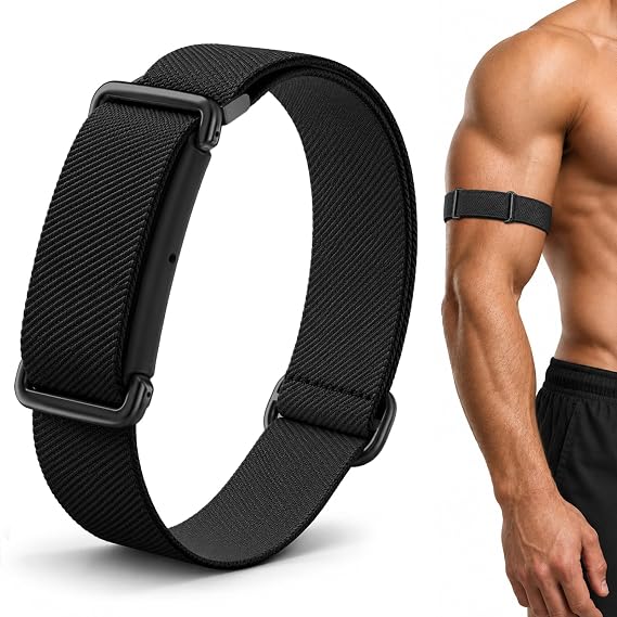 伸縮性のあるナイロン二頭筋バンド。Google Fitbit Airに対応。