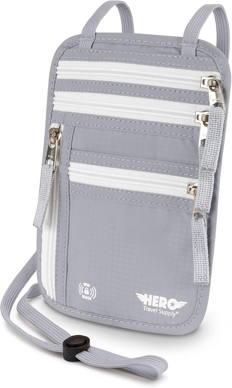 Hero Travel Supply Neck Wallet, RFID Blocking Passport Holder, Easy to Conceal Travel Pouch