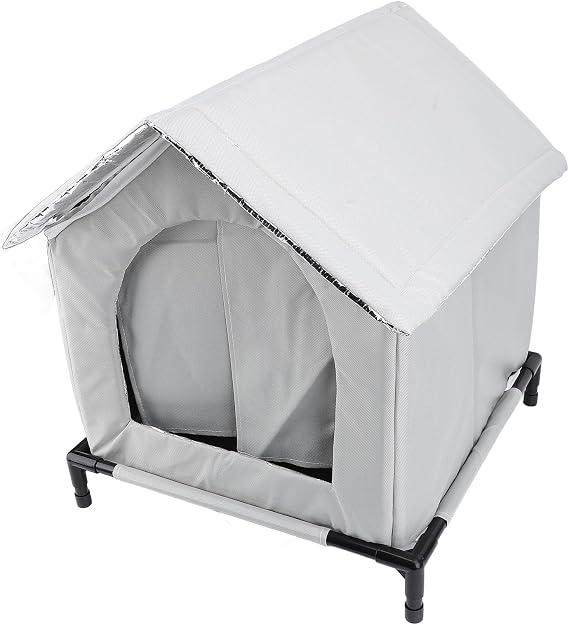 Outdoor Cat House, Weatherproof Insulated Cat Shelter with Chew Resist Fabric, for All Seasons Cold Resist Comfort (Gray)