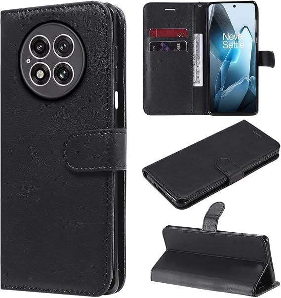 Microcase OnePlus 13 Darbeye Dayanıklı Cüzdanlı ve Standlı Kapaklı Deri Kılıf Siyah AL4232
