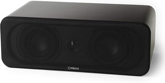 Micca RB42-C Premium Center Channel Bookshelf Speaker with Dual 4" Woofer and Silk Tweeter for Home Theater Surround Sound System, Single Dark Walnut