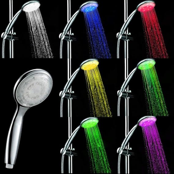 Handheld Showers, LED Multicolor 7 Colors Rainbow Shower Head, Water Glow LED Light Shower Head