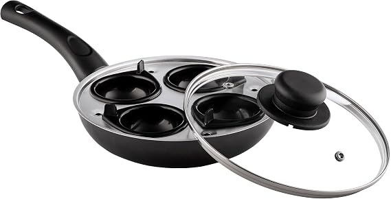 Sapphire P063 20 cm 4-Cup Egg Poacher , Black