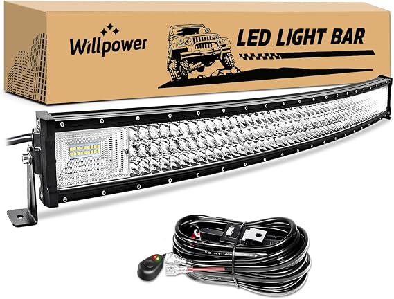 Willpower 540W 4x4 LED Arc Bar with Wiring Harness, 42 Inch LED Light Bar for Off Road Truck Car ATV SUV