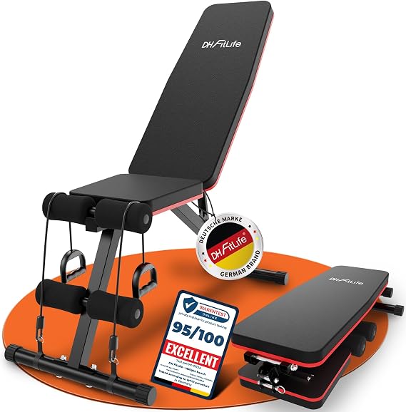 DH FitLife Foldable Weight Bench | 8-Level Adjustable Workout Bench