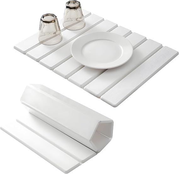 Stone Drying Mat Kitchen Foldable,Non-Slip 40 x 30 cm Stone Bath Mat Quick Dry,Reusable Diatomite Drying Pad with Non Slip Mats for Bathroom Counter