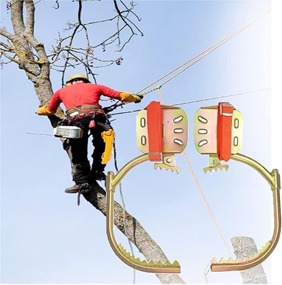 Adjustable Tree Climbing Spikes, Non-Slip Pedal, 304 Stainless Steel, 120kg Load Capacity, Durable Climbing Gear for Professionals & Outdoor Enthusiasts, Perfect for Arborists.