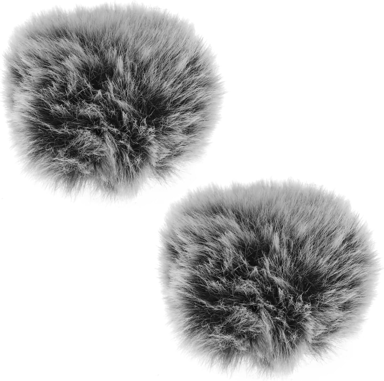 2PCS Fur Microphone Windscreen 10cm Lavalier Mic Windbreaker Mini Wind Filter Mic Windshield Muff Pop Filter for Indoor Outdoor Environments