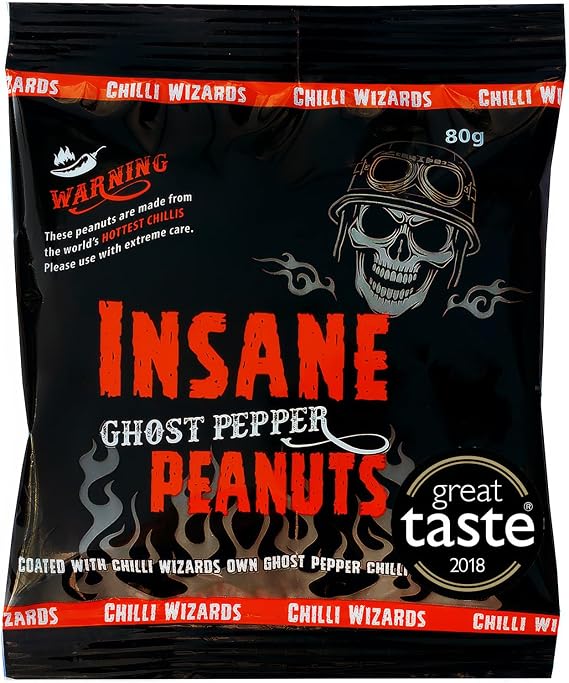 Ghost Pepper Chilli Insane Peanuts Hot as Hell Seasoned Peanuts 80g