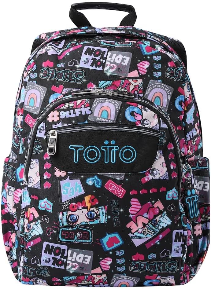 TOTTO Uni Kids Ma04eco021-2416n-6cz Backpack, Black, Large, Black, 2XL, Casual