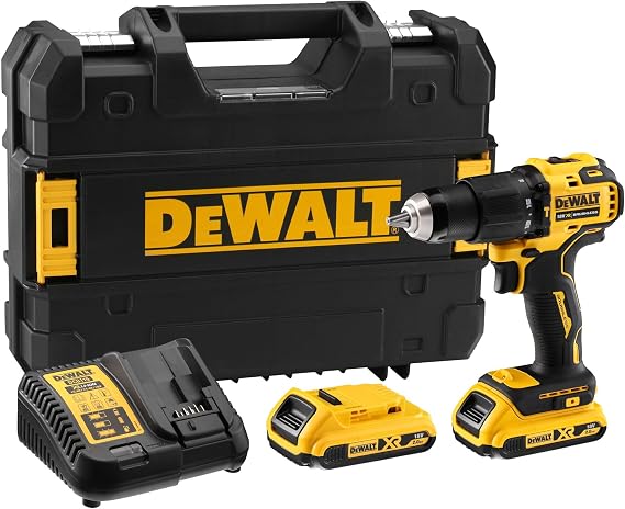 Dewalt DCD709D2T-QW Kompakt Kömürsüz Akülü Darbeli̇ Matkap, 18v 2.0ah, Sarı