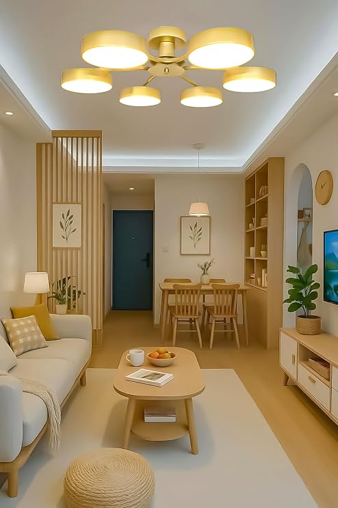 Güneş Modern Tasarım 6lı Led Avize Enerji Tasarruflu 3 Renk Işık Salon Yatak Odası Yemek Odası [Enerji Sınıfı A++]