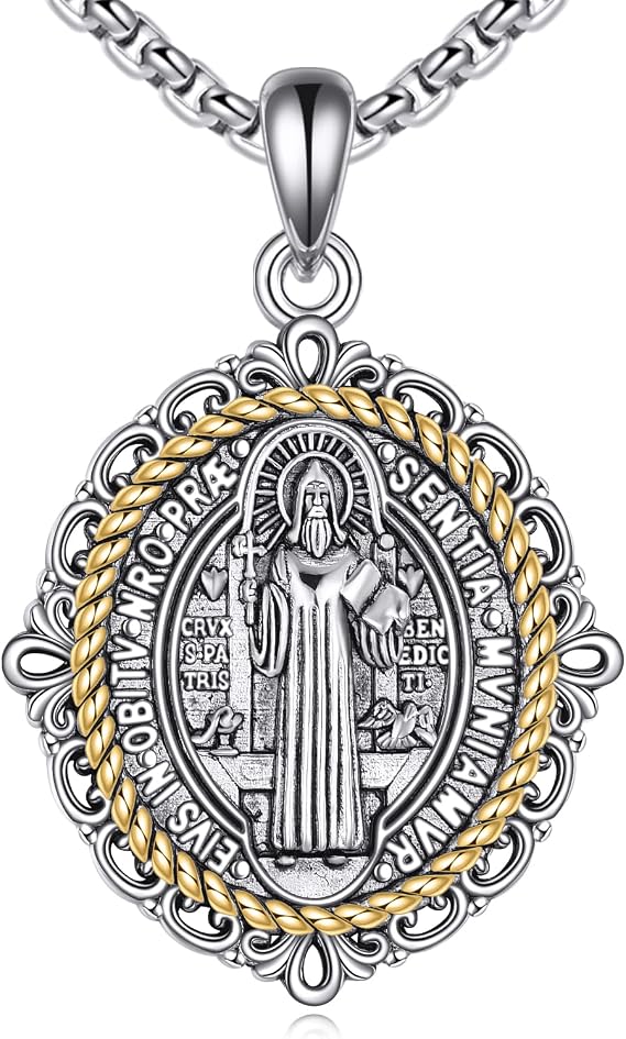 ONEFINITY Saint Necklace St Christopher/St Michael/St Jude 925 Sterling Silver Pendant Necklace Religious Protect Jewellery Gift For Women Men
