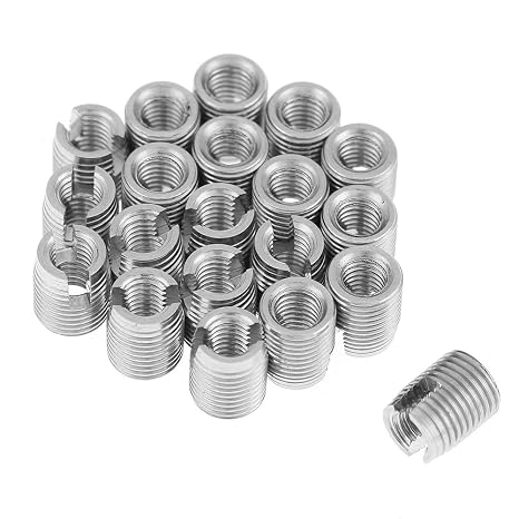 20pcs Self Tapping Thread Insert, Stainless Steel SUS303 Threaded Insert M3 x 6mm