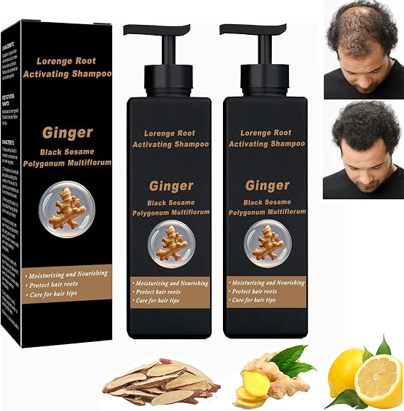Root Activator Shampoo, ShampooNourishes Scalp and Hair, Natural Herbal Essence sham-poo, Hair Loss shampoo for Men (2PCS)