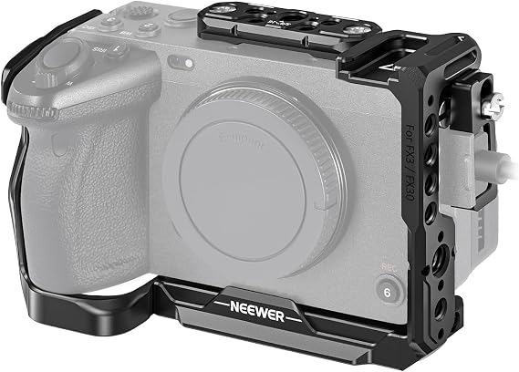 NEEWER FX3/FX30 Cage Camera Cage, HDMI Cable Clamp, NATO Rail, 1/4" Thread