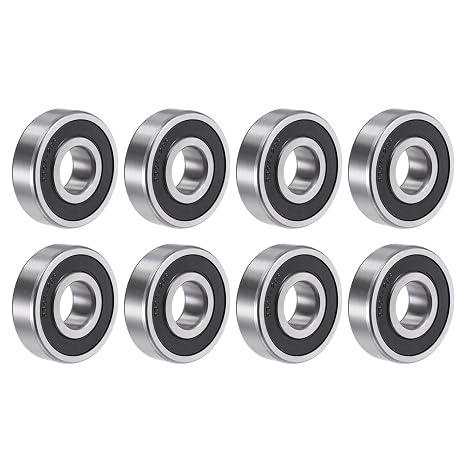 sourcing map 6304-2RS Deep Groove Ball Bearings 20mm Bore 52mm OD 15mm Thick Double Sealed Chrome Steel 8pcs