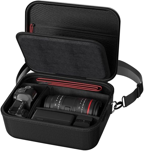 ProCase Hard Shell Digital Camera Case with Shoulder Strap -Black