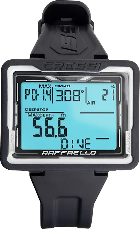 CRESSI Raffaello Diving Computer with Large Rectangular High Contrast Screen for Maximum Data Readability, One Size Unisex