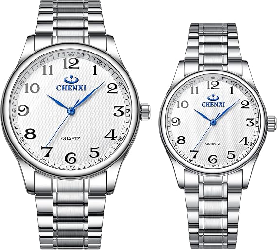 JewelryWe Watches Men Women Analogue Quartz Wrist Watch 30 m Waterproof Stainless Steel Bracelet Business Casual Watch with Luminous Hands and Watch Tool Various Models