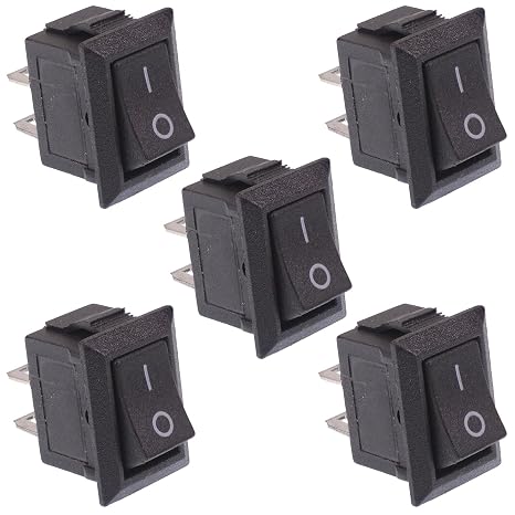 5 x Mini On/Off Rectangle Rocker Switch Miniature SPST (Pack of 5)
