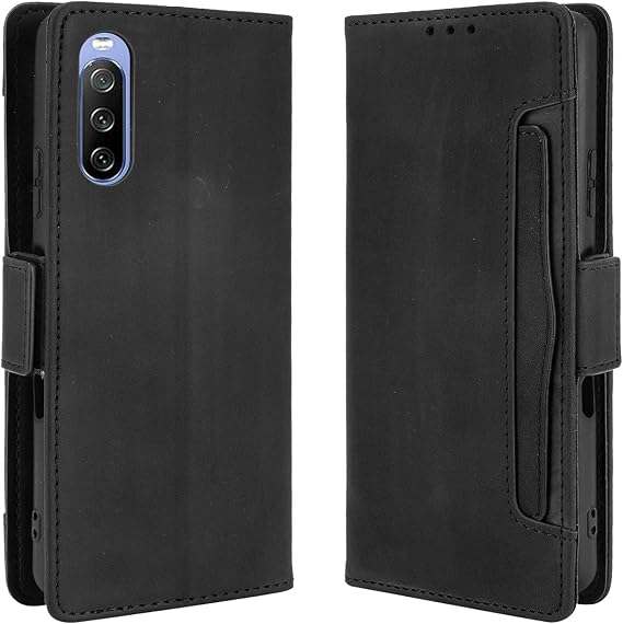 Cover Compatible with Sony Xperia 10 III 5G,Compatible with Sony Xperia 10 III 5G [Dual Card Slot][Flip Stand][Phone Case][Magnetic Clasp] Wallet Black